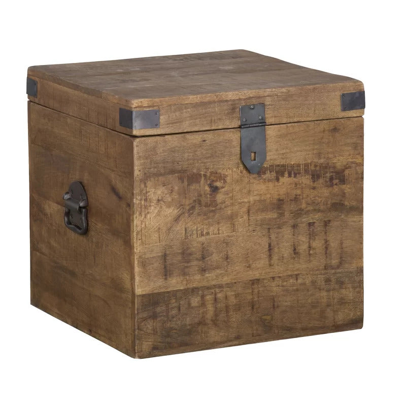 End Tables: Solid Wood Block End Table