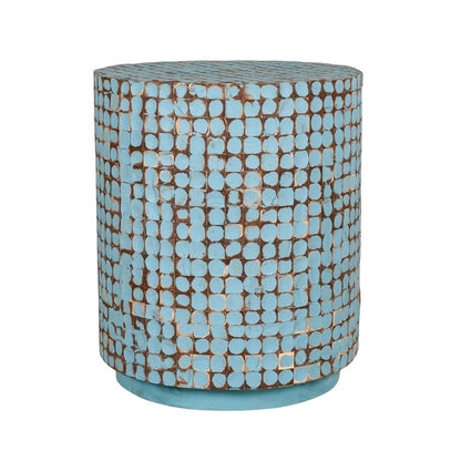 End Tables: Solid Wood Drum End Table
