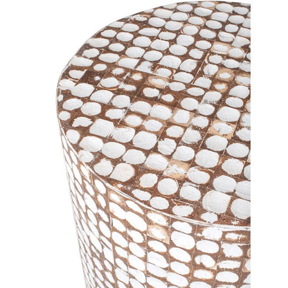 End Tables: Solid Wood Drum End Table
