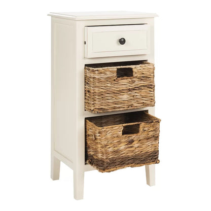 End Tables: Solid Wood End Table with Storage