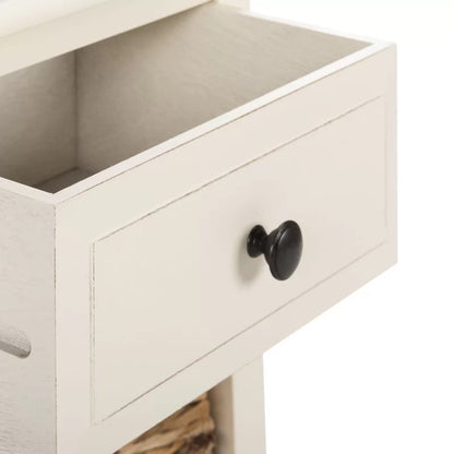 End Tables: Solid Wood End Table with Storage