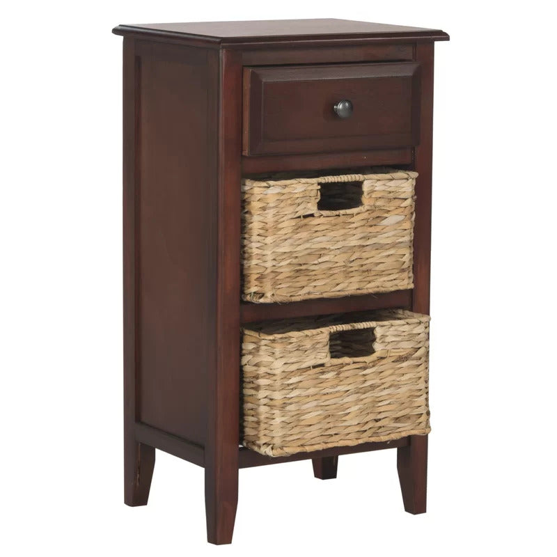 End Tables: Solid Wood End Table with Storage