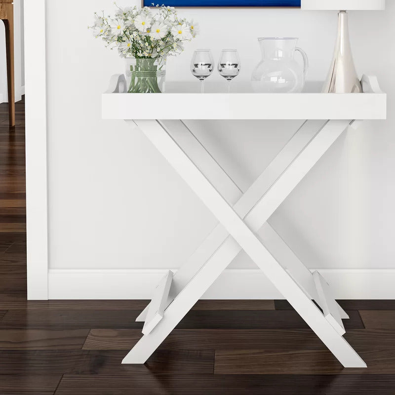 End Tables: Tray Top Cross Legs End Table