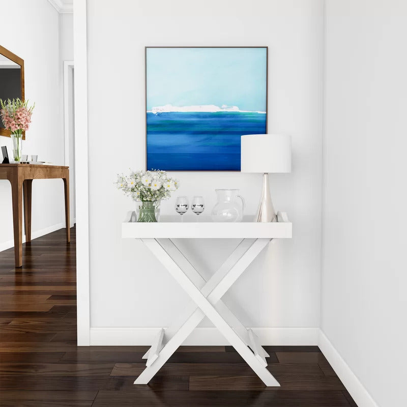 End Tables: Tray Top Cross Legs End Table