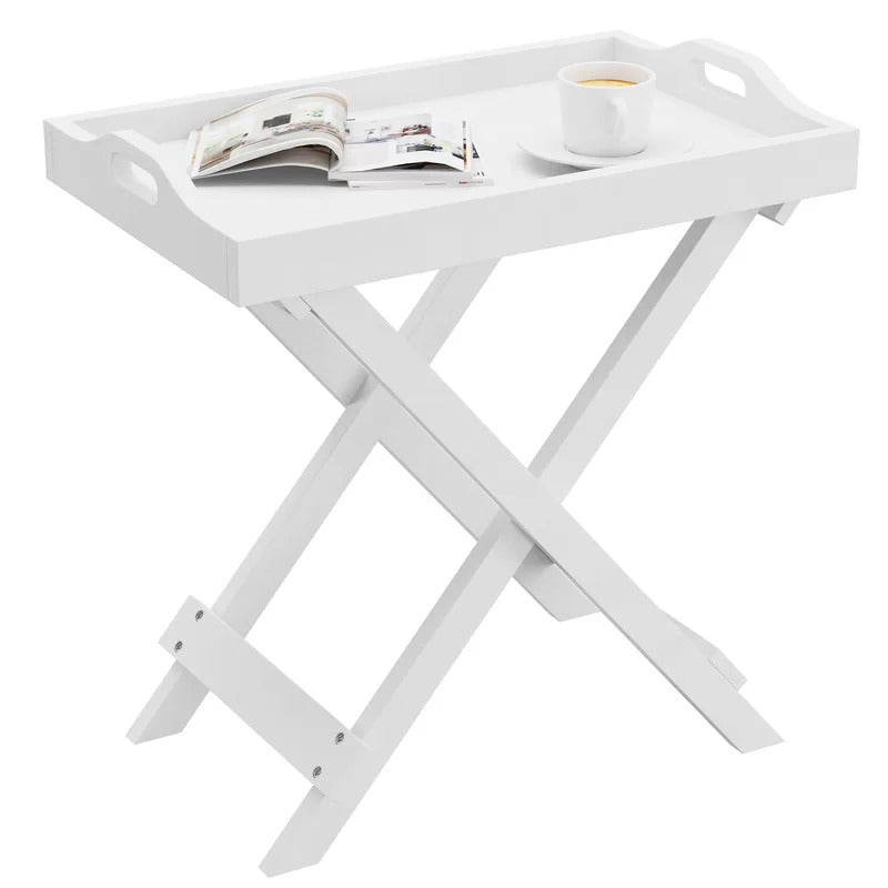 End Tables: Tray Top Cross Legs End Table