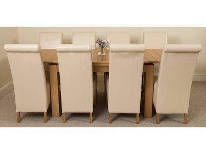 8 Seater Dining Set: Extendable Solid Oak Dining Set