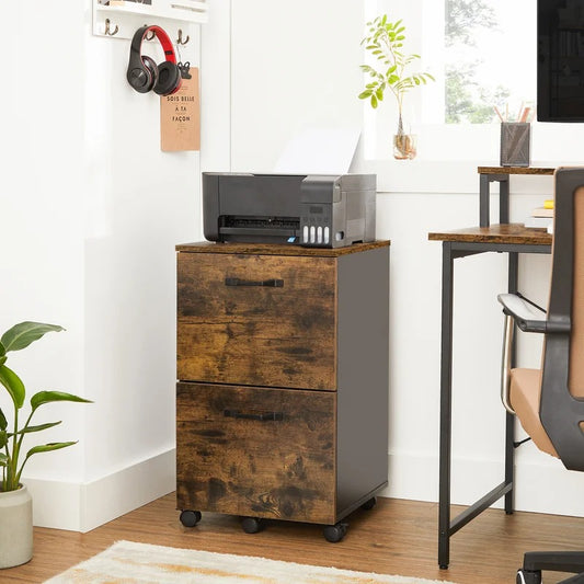Filing Cabinet : Cam 2-Drawer Mobile Vertical File Cabinet