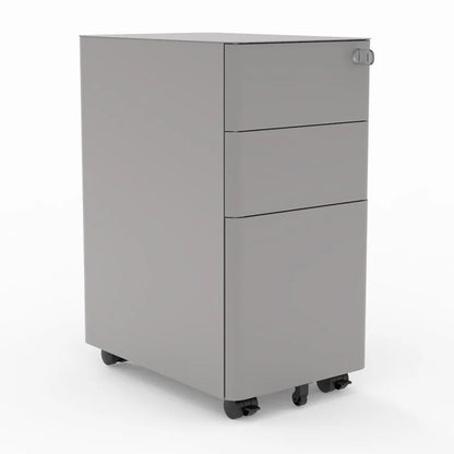 Filing Cabinet : 11.84'' Wide 3 -Drawer Mobile Steel Vertical Filing Cabinet