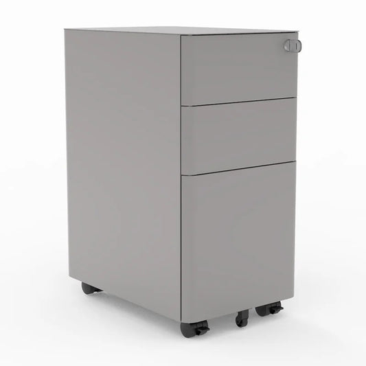 Filing Cabinet : 11.84'' Wide 3 -Drawer Mobile Steel Vertical Filing Cabinet