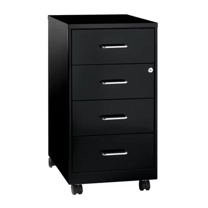 File Cabinets : 14.25'' Wide 4 -Drawer Mobile Steel Vertical Filing Cabinet