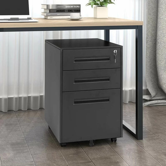 File Cabinets : 14.96'' Wide 3 -Drawer Mobile Vertical Filing Cabinet
