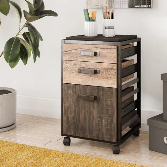 File Cabinets : 15.75'' Wide 3 -Drawer Mobile Vertical Filing Cabinet