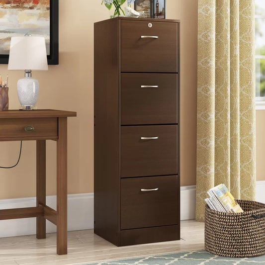 Filing Cabinet : 15.8'' Wide 4 -Drawer Vertical File Cabinet