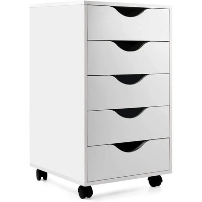 File Cabinets : 16'' Wide 5 -Drawer Mobile Vertical