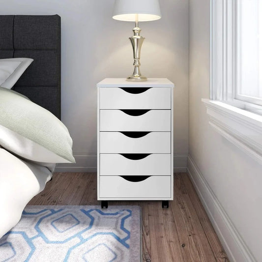 File Cabinets : 16'' Wide 5 -Drawer Mobile Vertical