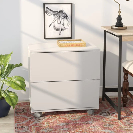Filing Cabinet : 23.62'' Wide 2 -Drawer Mobile Lateral File Cabinet