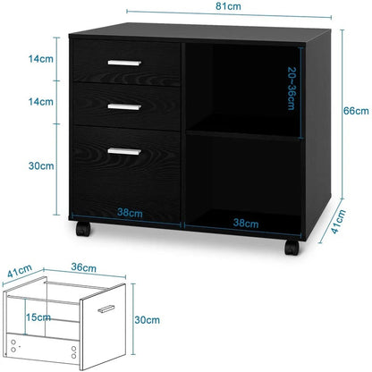 Filing Cabinet : 32'' Wide 3 -Drawer Mobile Lateral File Cabinet