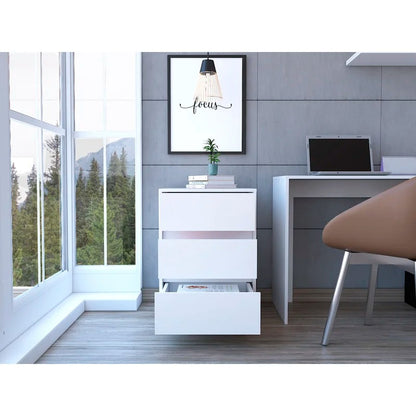 File Cabinets : Dina 3-Drawer Mobile Vertical Filling Cabinet