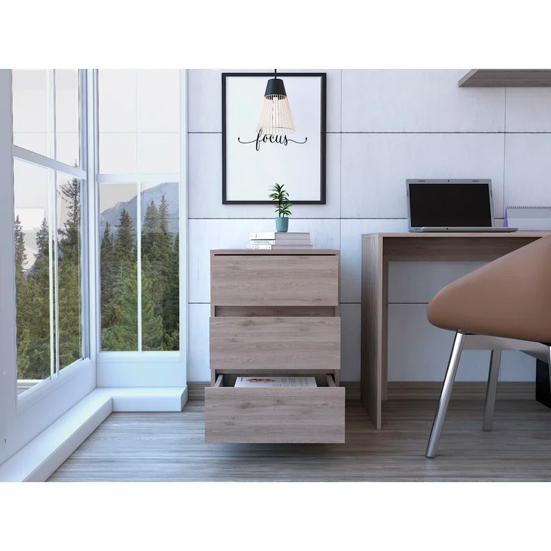 File Cabinets : Dina 3-Drawer Mobile Vertical Filling Cabinet