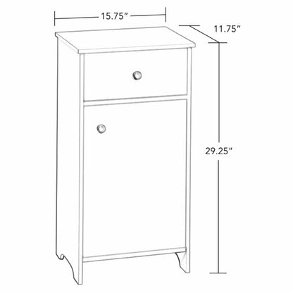 Floor Cabinets: 1 Door Bathroom Floor Cabinet