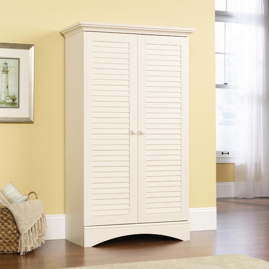 Floor Cabinets: Antique Ivory Storage Cabinet