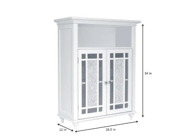 Floor Cabinets White Bathroom Double Door Floor Cabinet