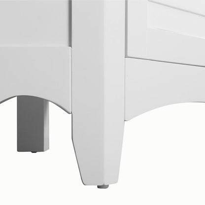 Floor Cabinets: White Corner Floor Cabinet with 1 Shutter Door 