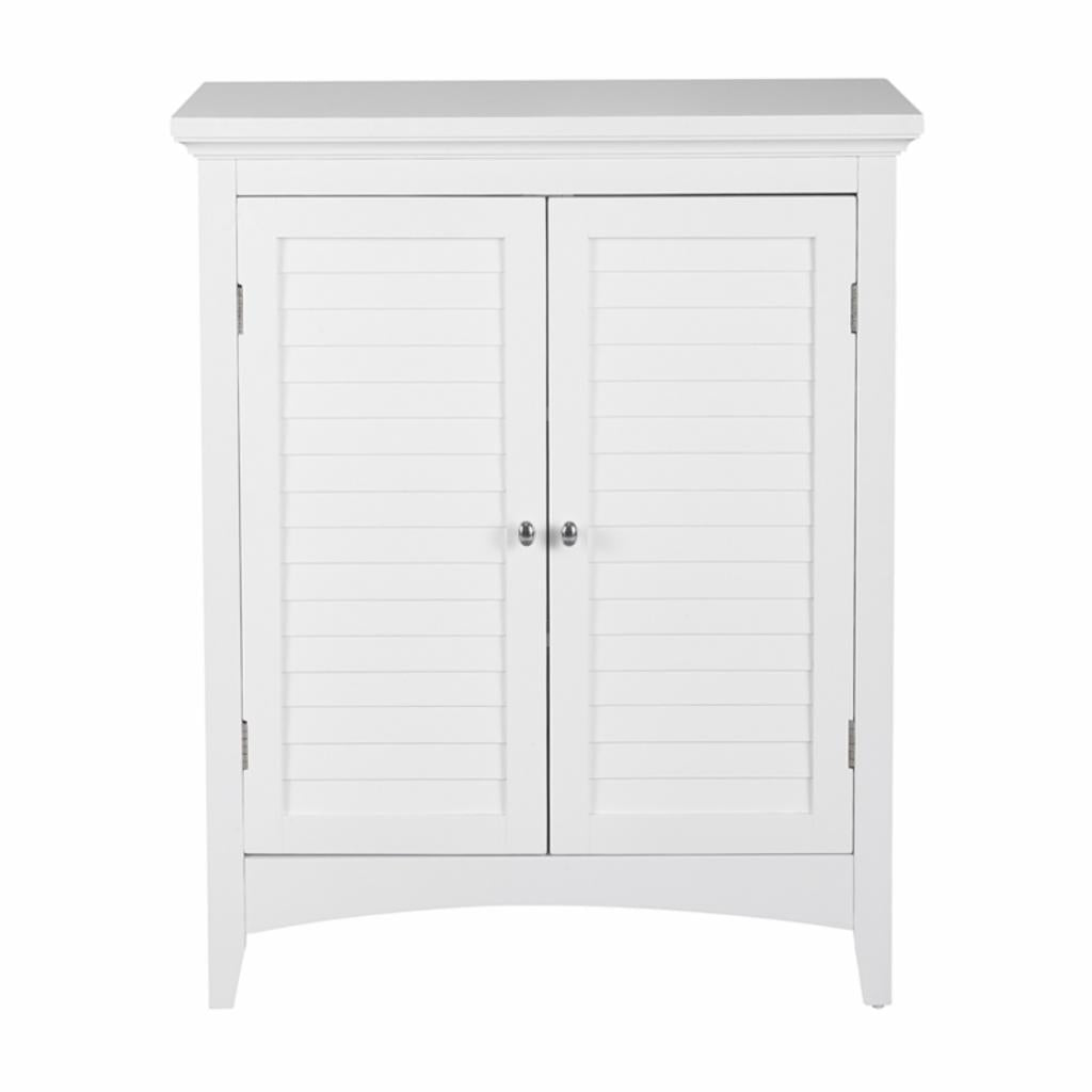 Floor Cabinets: White Floor Cabinet with 2 Shutter Doors 