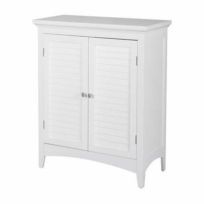 Floor Cabinets: White Floor Cabinet with 2 Shutter Doors 