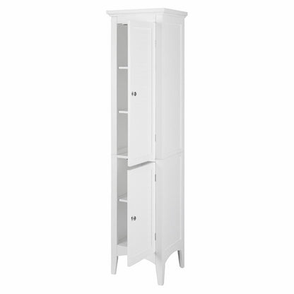 Floor Cabinets: White Tower with 2 Shutter Doors 