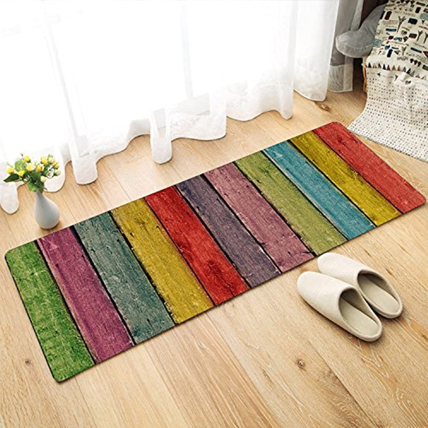 Floor Mats: 3D Printed Runner Carpets Rug Anti Skid Backing for Home/Kitchen/Living Area/Office Entrance (57 X 37 cm, Multi, Pack of 1, Nylon)