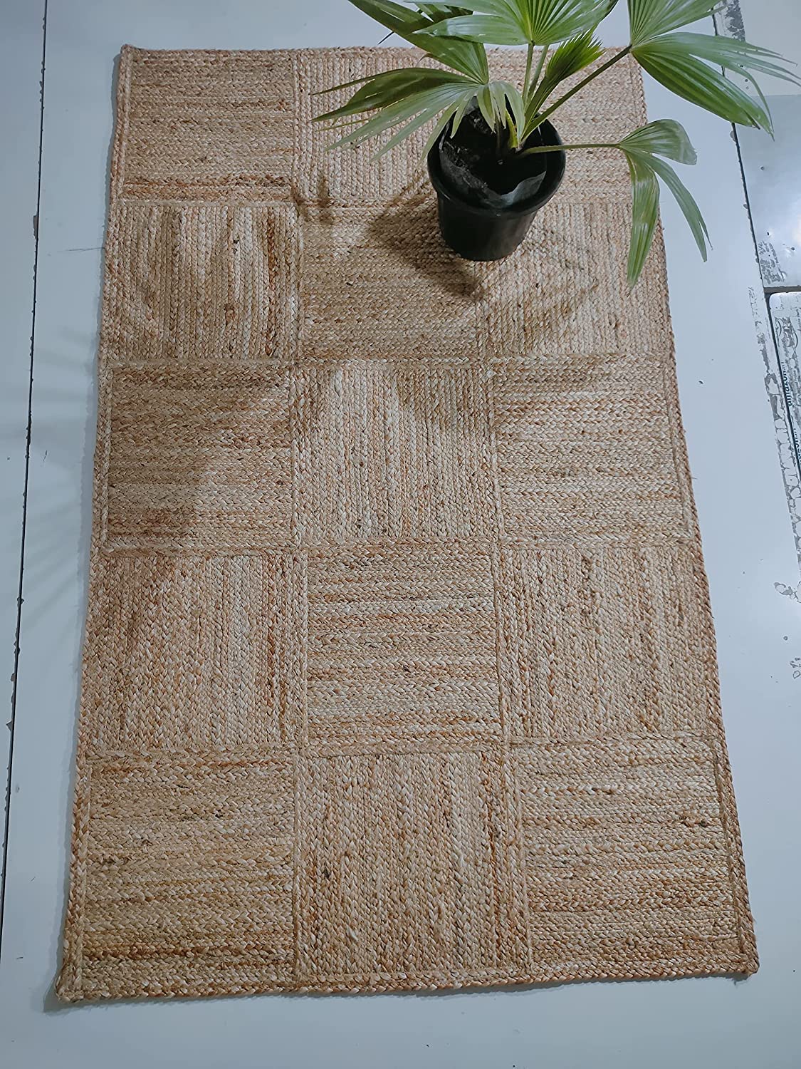 Floor Mats: Jute Braided Natural Carpets Hand Woven & Reversible for Living Room