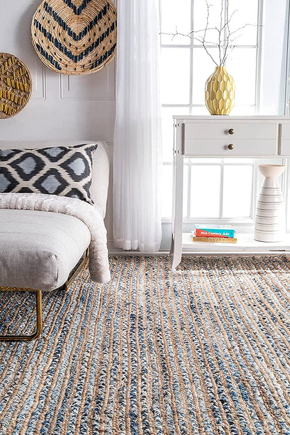 Floor Mats: Jute Braided Natural Carpets Hand Woven & Reversible for Living Room