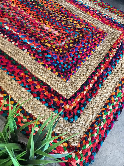 Floor Mats: Jute Braided Natural Carpets Hand Woven & Reversible for Living Room