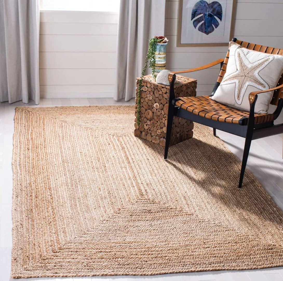 Floor Mats: Jute Round Rug (Beige, 3 Feet, 1 Piece)