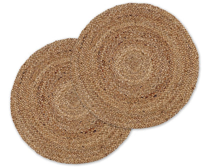 Floor Mats: Jute Round Rug (Beige, 3 Feet, 1 Piece)