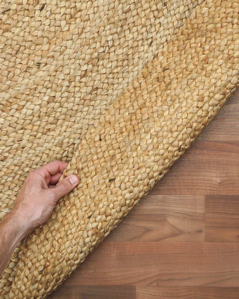 Floor Mats: Jute Round Rug (Beige, 3 Feet, 1 Piece)