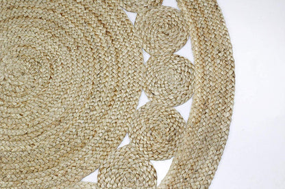 Floor Mats: Jute Round Rug (Beige, 3 Feet, 1 Piece)