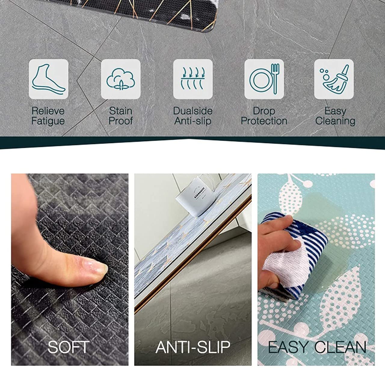 Floor Mats: Rectangular Floor Mat and Runner/Kitchen Mat (Pack of 2)
