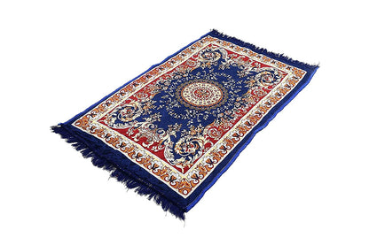 Floor Mats: Velvet Pooja Asan Carpets - Size 28 x 48(Inches) 71X121(CM) 2X4(Feet) Bed Side Runner,Floor Mat, Floor Rug, Pack of 1 Velvet Asan