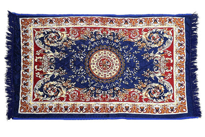 Floor Mats: Velvet Pooja Asan Carpets - Size 28 x 48(Inches) 71X121(CM) 2X4(Feet) Bed Side Runner,Floor Mat, Floor Rug, Pack of 1 Velvet Asan