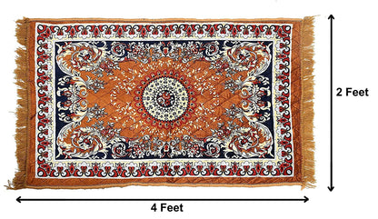 Floor Mats: Velvet Pooja Asan Carpets - Size 28 x 48(Inches) 71X121(CM) 2X4(Feet) Bed Side Runner,Floor Mat, Floor Rug, Pack of 1 Velvet Asan