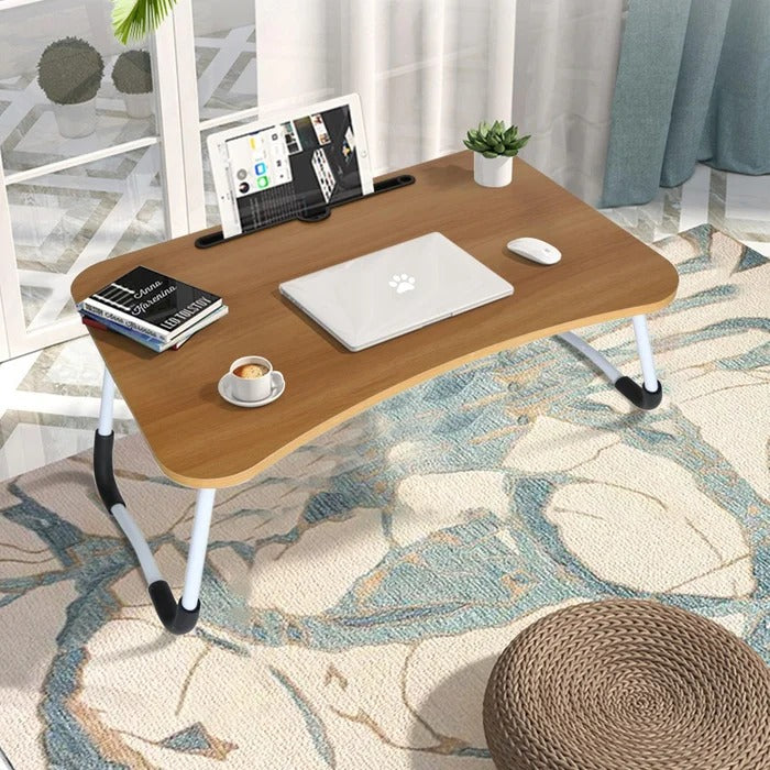 Folding Table: 24'' Circular Portable Folding Study Table Cum Laptop Table 