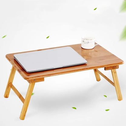 Folding Table: Bamboo Foldable Laptop Table Tray Desk 