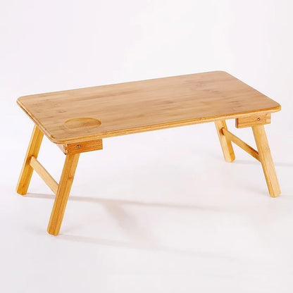 Folding Table: Bamboo Foldable Laptop Table Tray Desk 