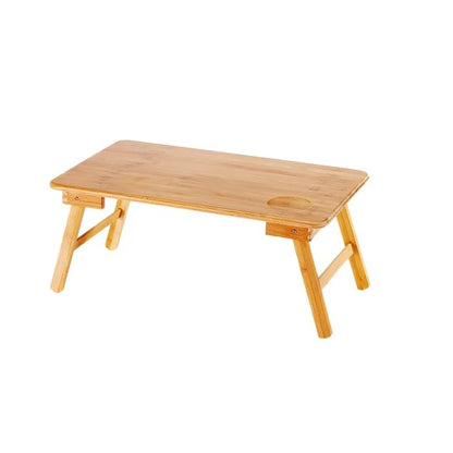 Folding Table: Bamboo Foldable Laptop Table Tray Desk 