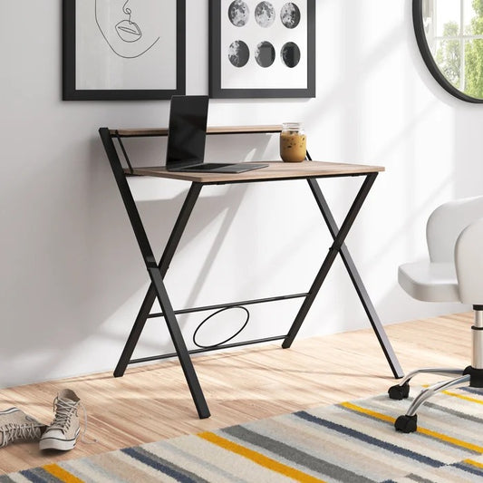 Folding Table: Oak Finished Folding Study Table