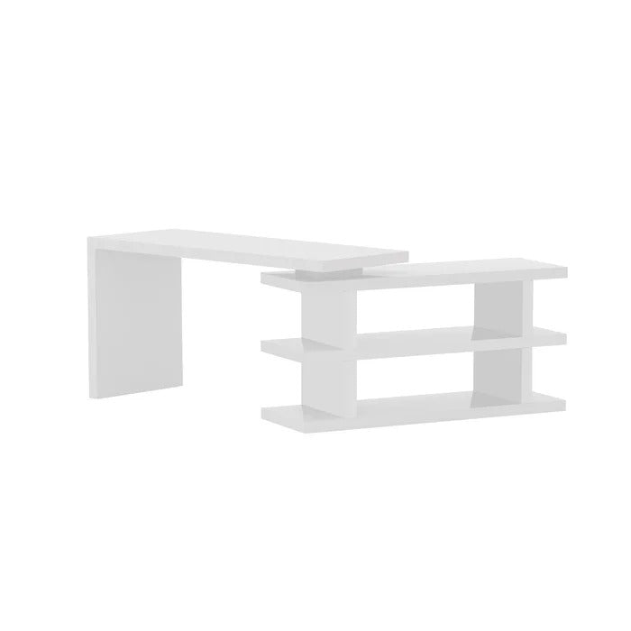 Folding Table: Reversible L-Shape Computer Desk Folding Study Table