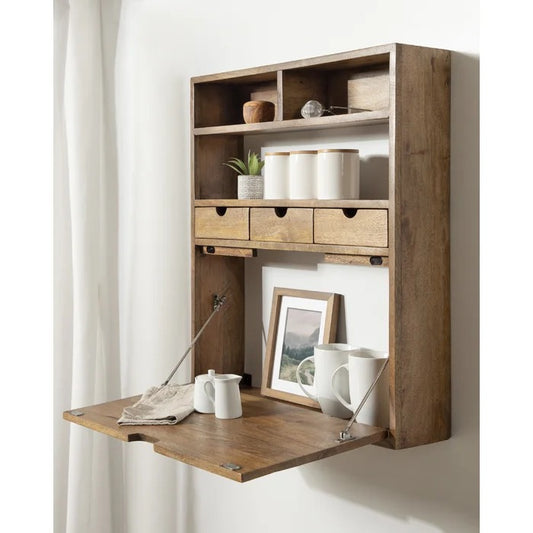 Folding Table: Solid Wood Floating Desk