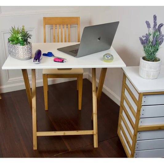 Folding Table: White Computer Desk, Folding Study Table